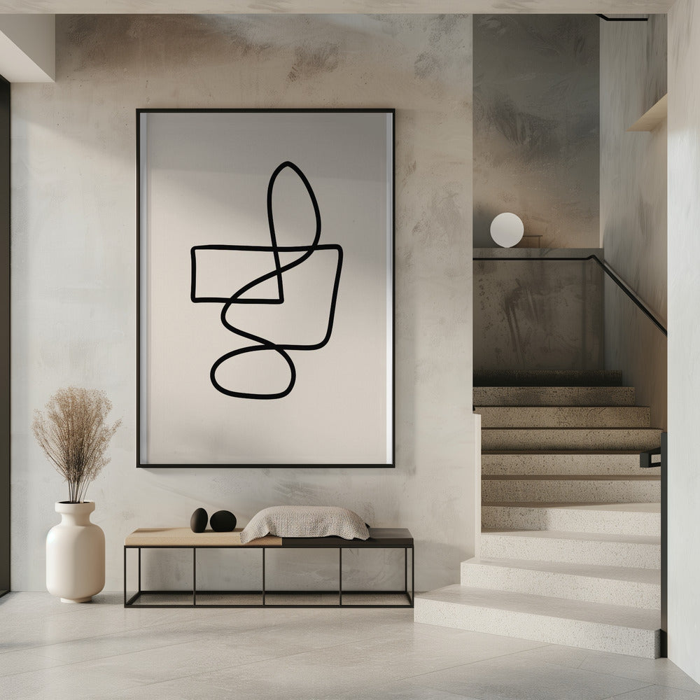 Sierlijke lusvormige lijnen | Poster