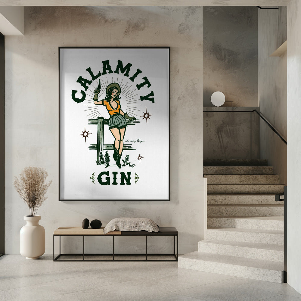 Calamity Gin Grappige Retro Western Cowgirl Kunst | Poster
