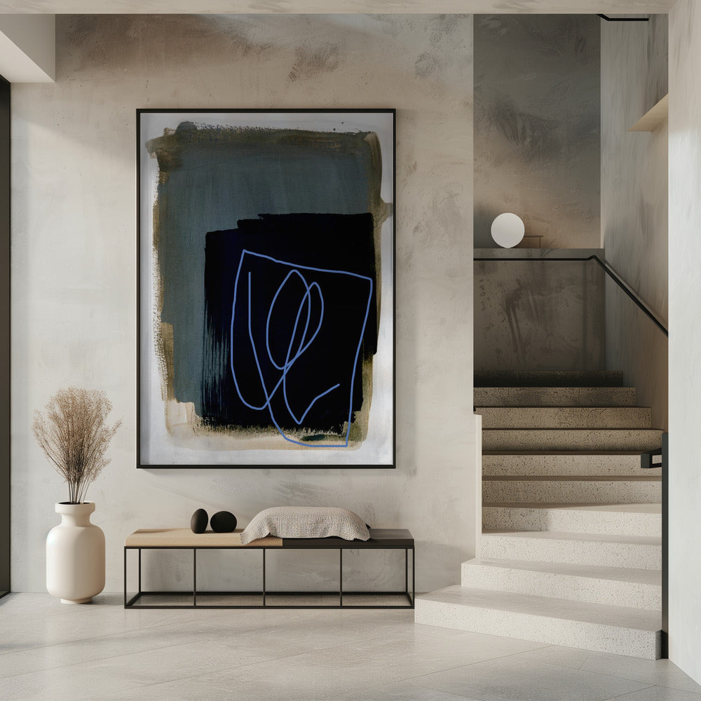 Abstracte penseelstreken 162 | Poster