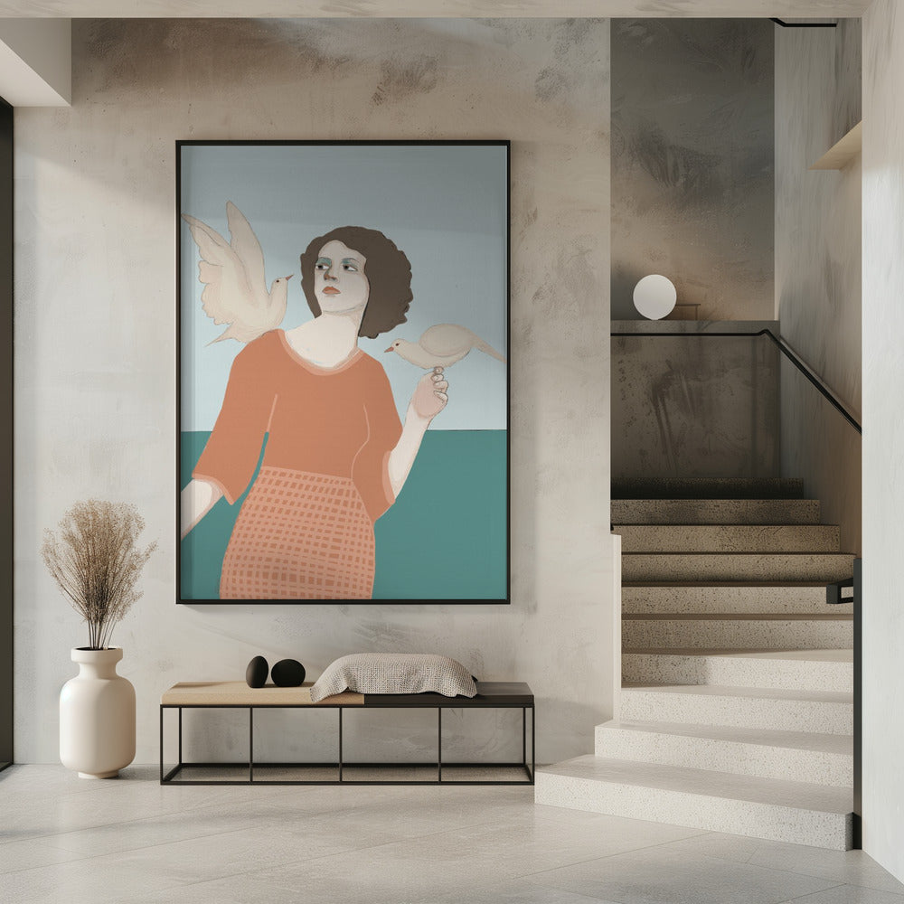 Vredesduifvrouw | Poster