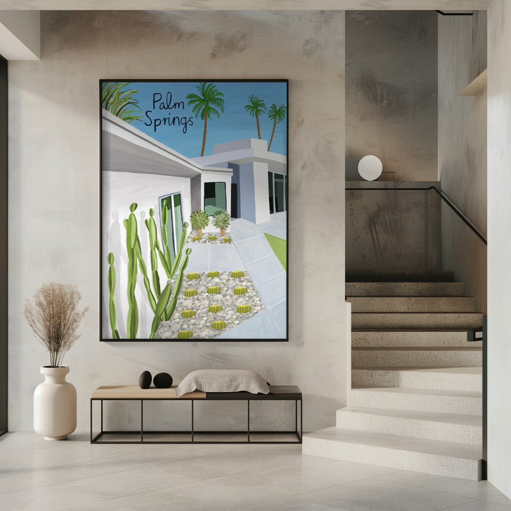 Moderne architectuur van Palm Springs door kunstenaar Carla Daly | Poster