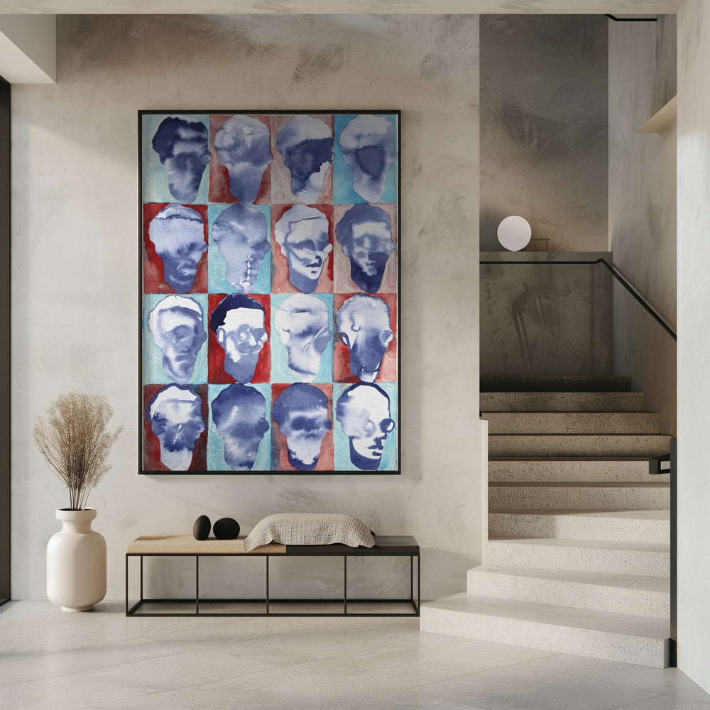 Aldo Rood Blauw 4x4 | Poster
