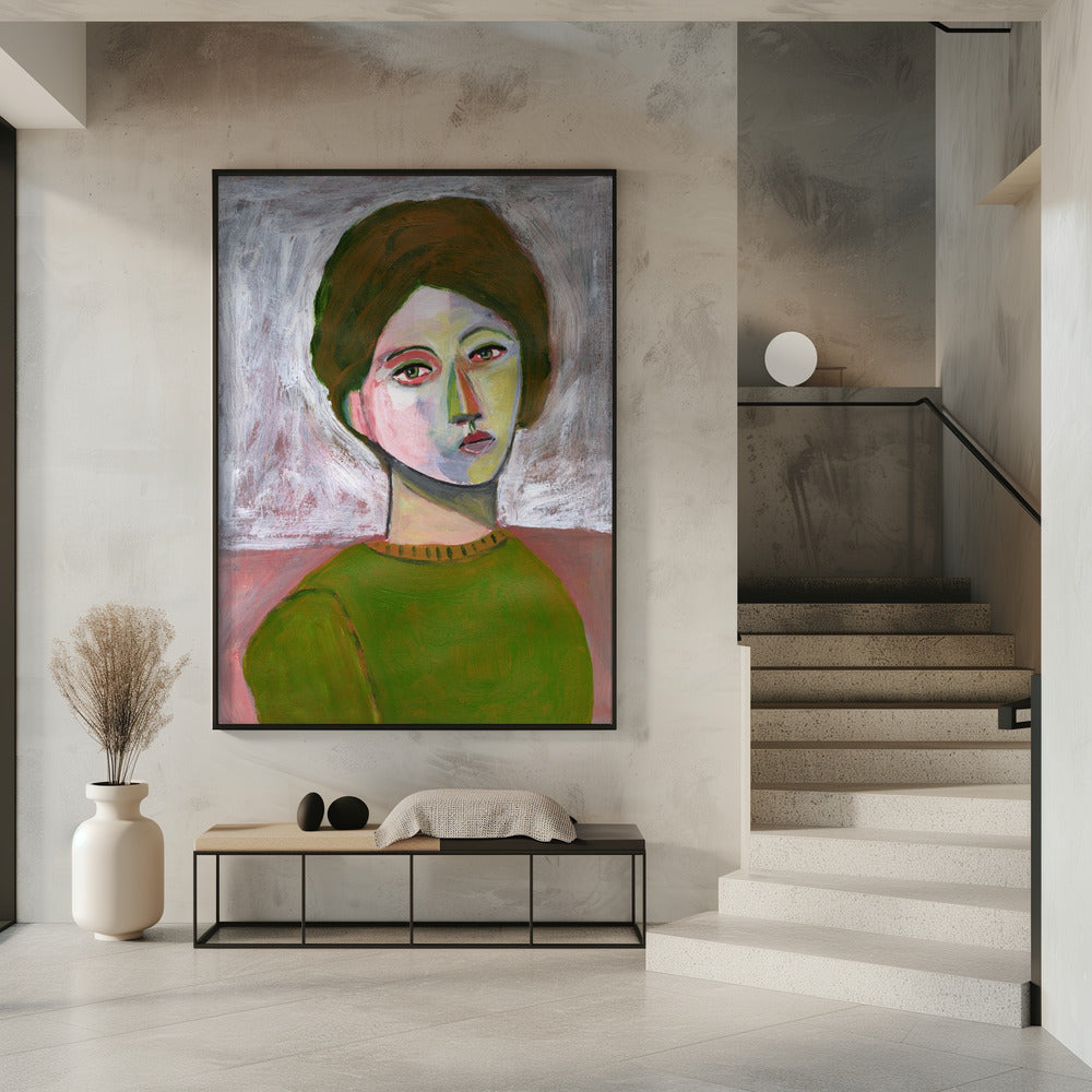 De vrouw in de groene trui | Poster