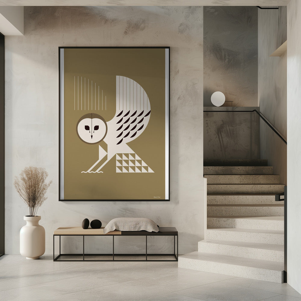 Gouden dieren - Kerkuil (Goud) | Poster