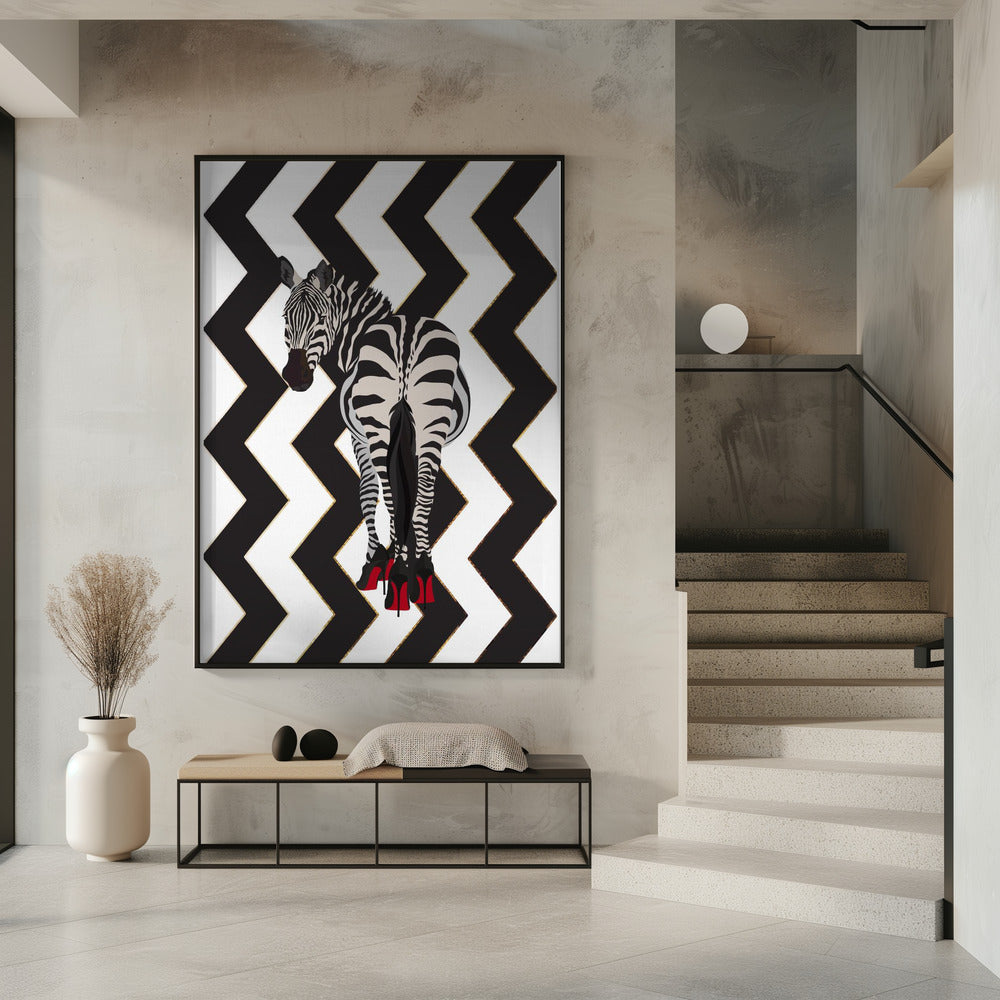 Zebra hakken zigzag | Poster