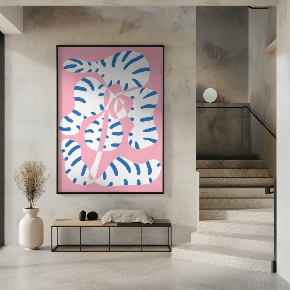 Abstracte vormen Bloementijger print | Poster