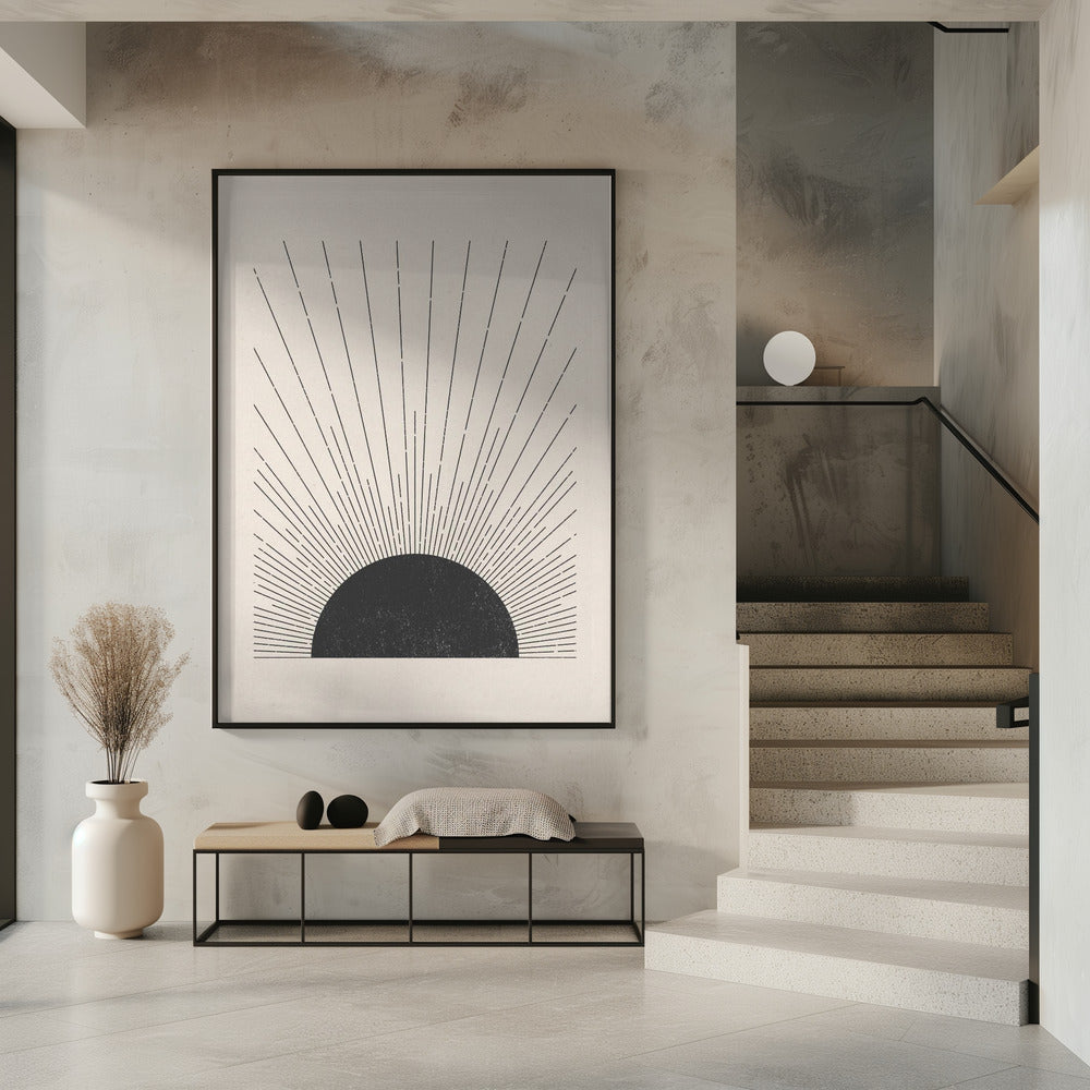 Houtsnede De zon Illustratie | Poster