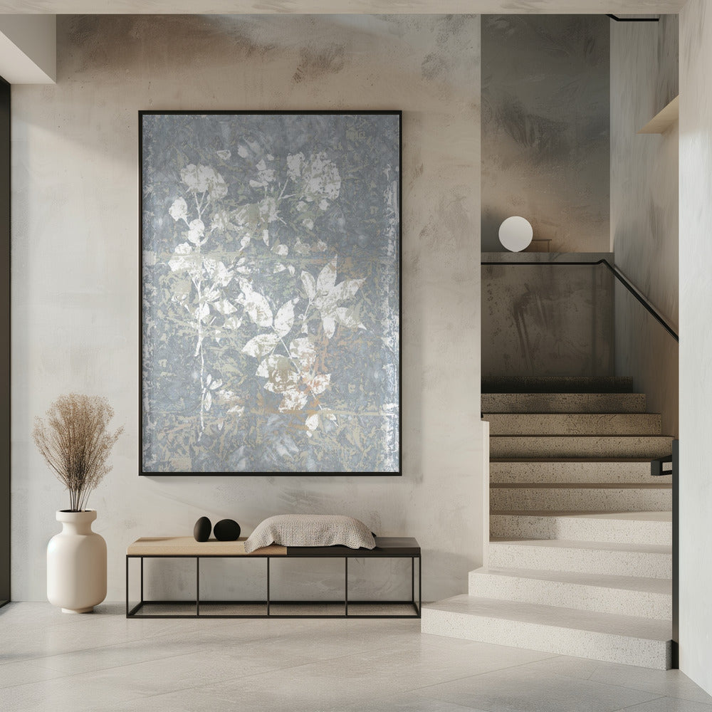 Botanische witte textuur bloemen 2 | Poster