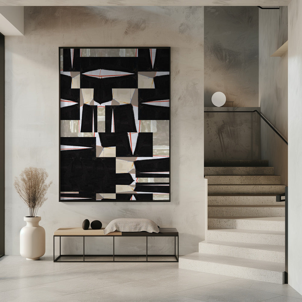 Abstracte Zwarte Legpuzzel 3 | Poster