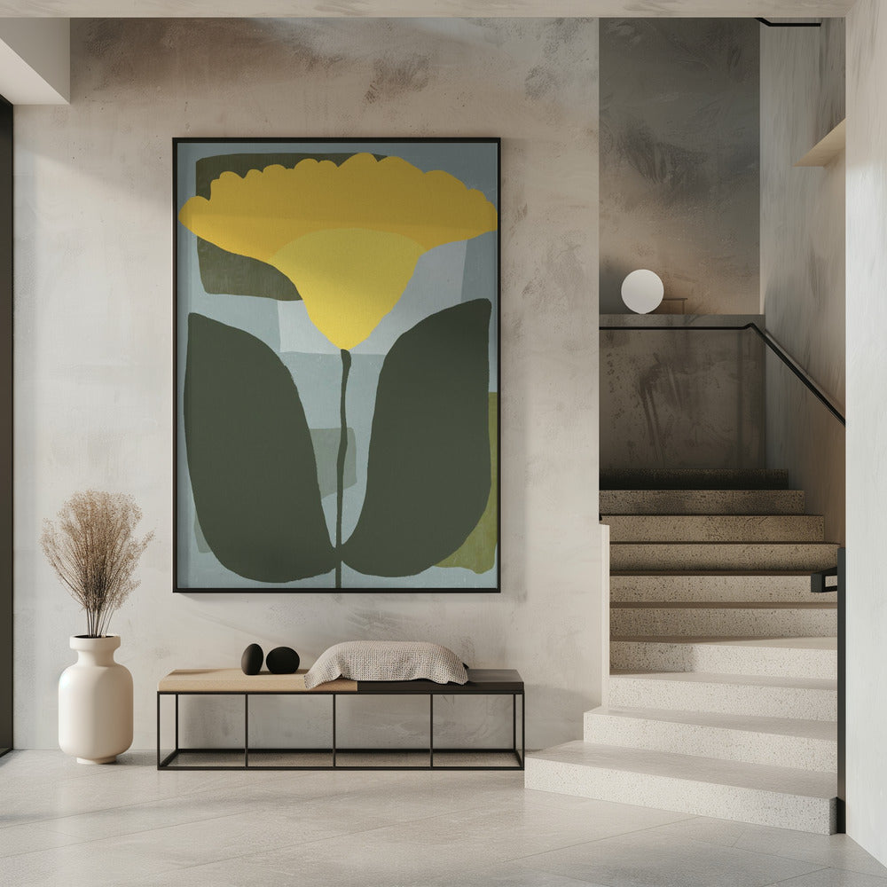 Simplistische gele bloem | Poster