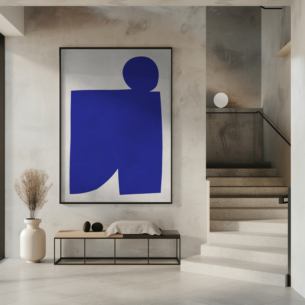 Blauw-witte kunst 1 | Poster