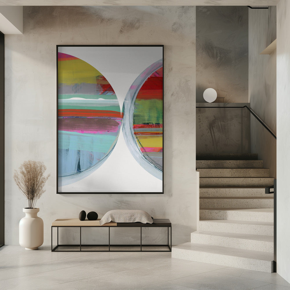 Abstracte strepen en cirkels nr. 2 | Poster