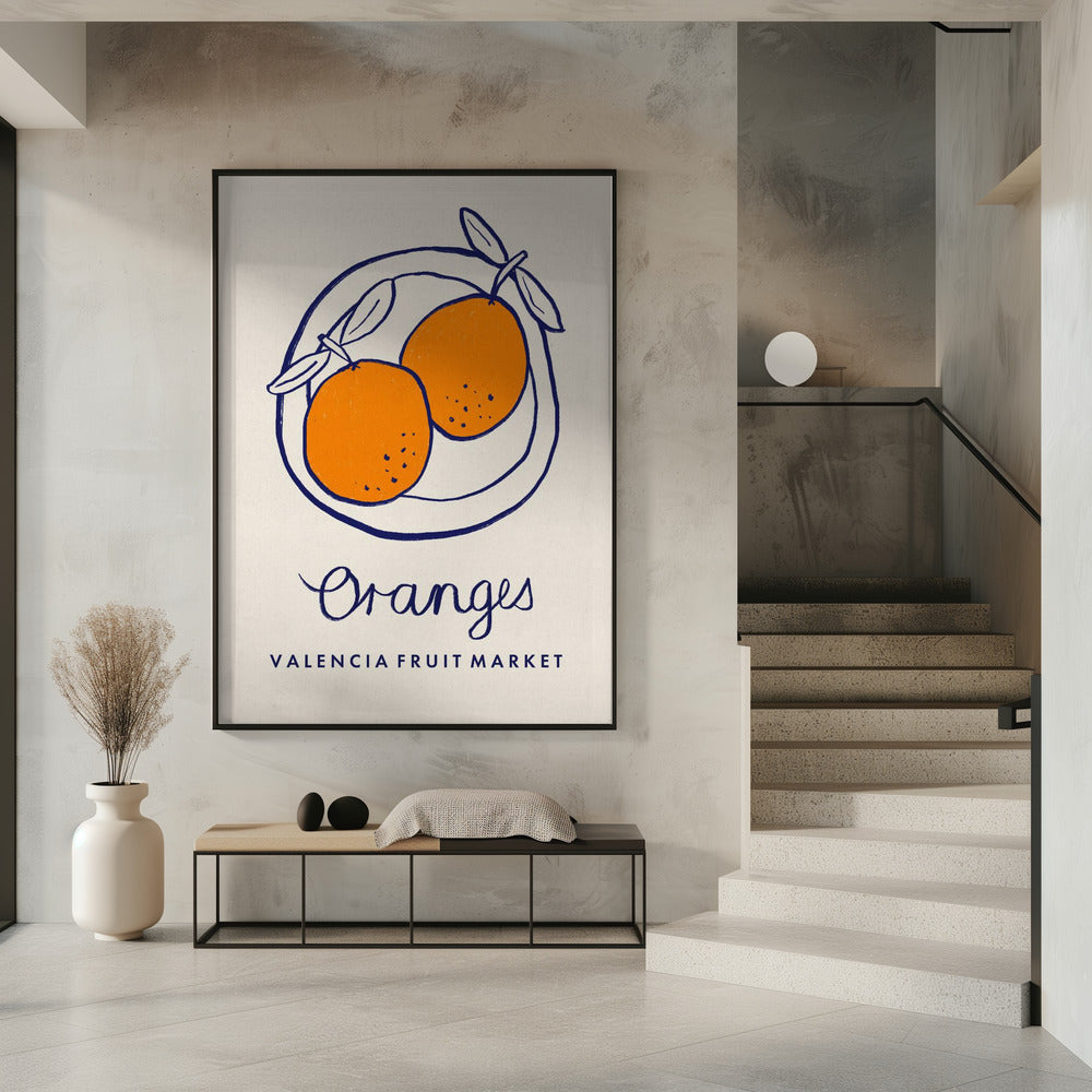 Eetkunst - Sinaasappels Valencia Fruitmarkt | Poster