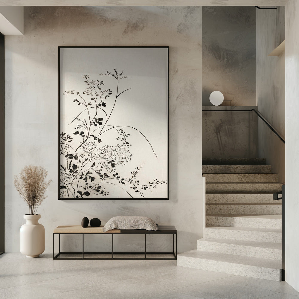 Herfstbloemen en grassen (1762) | Poster