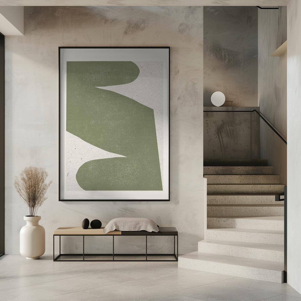 Zachte groene stroom | Poster