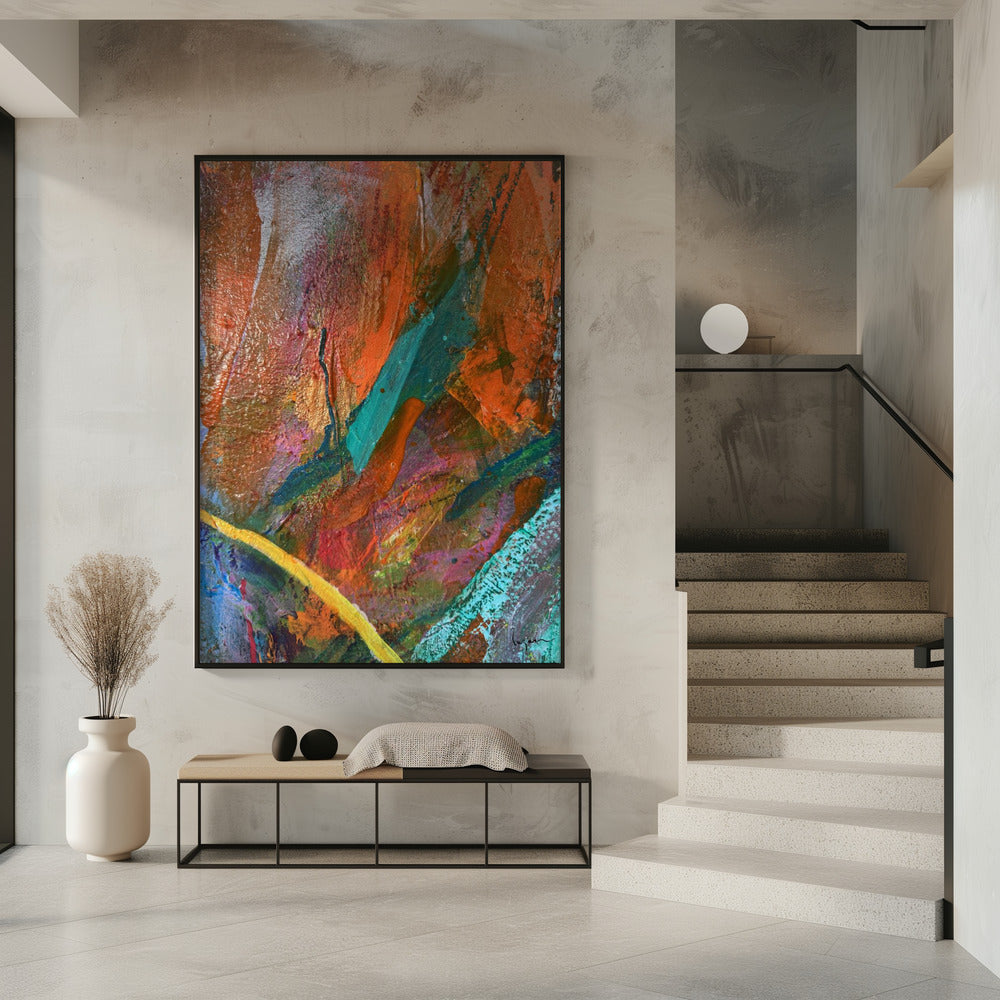 Levendig expressionistisch oranje | Poster