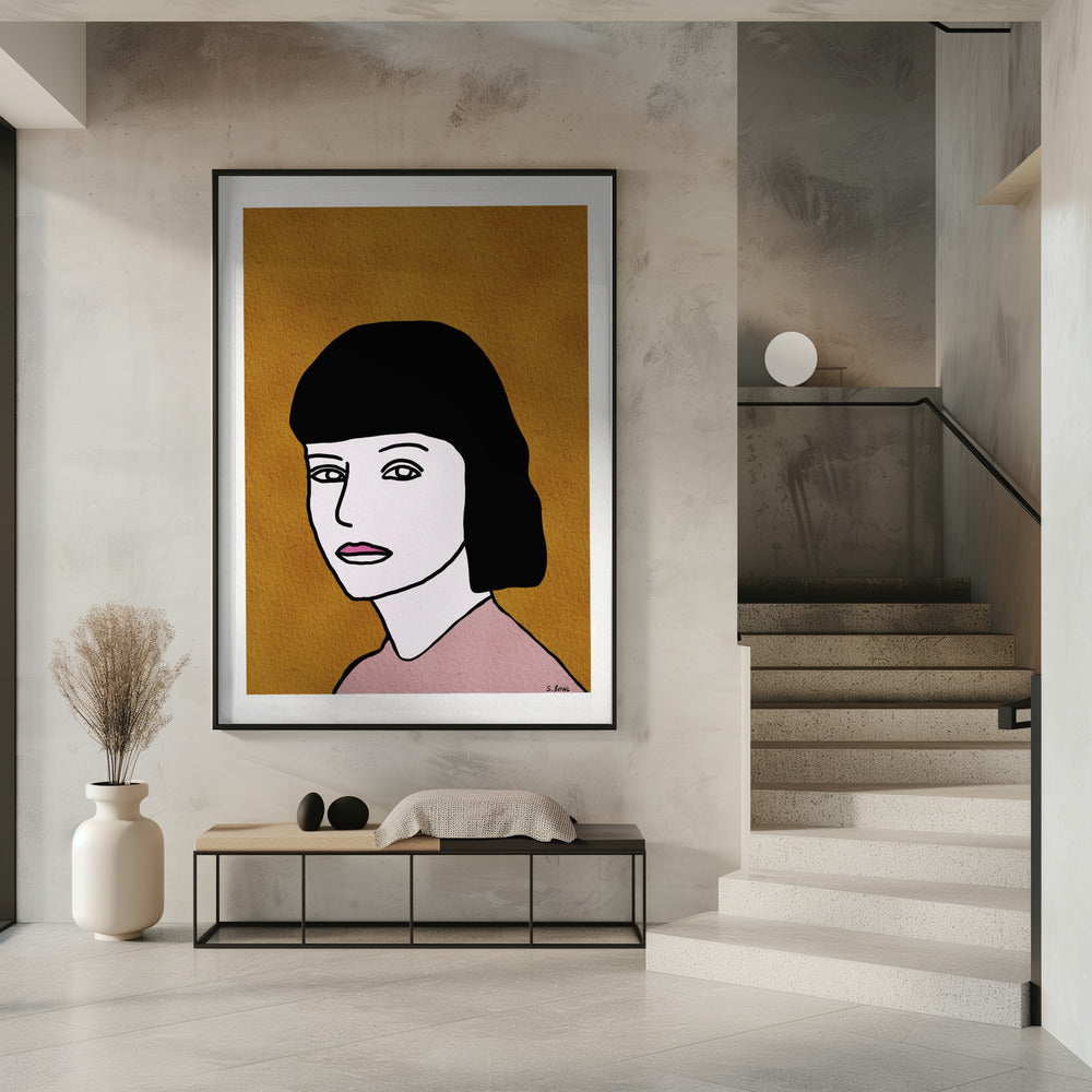 Dame kijkt | Poster