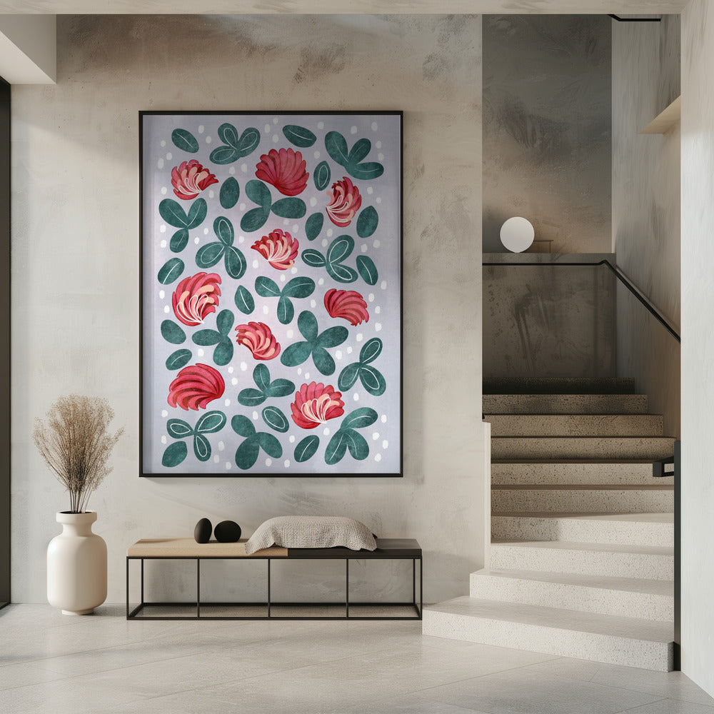 Rode bloemen III | Poster