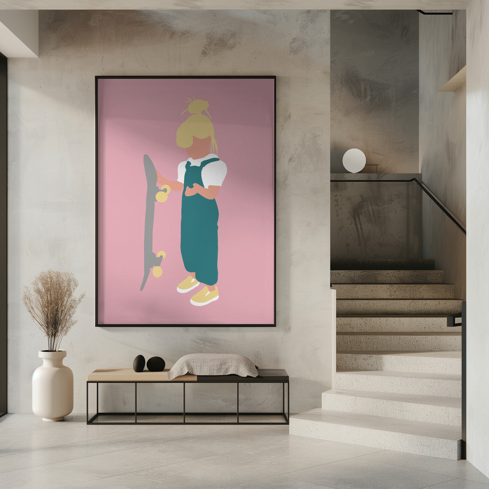 Juno - Skateboardmeisje Silhouet | Poster