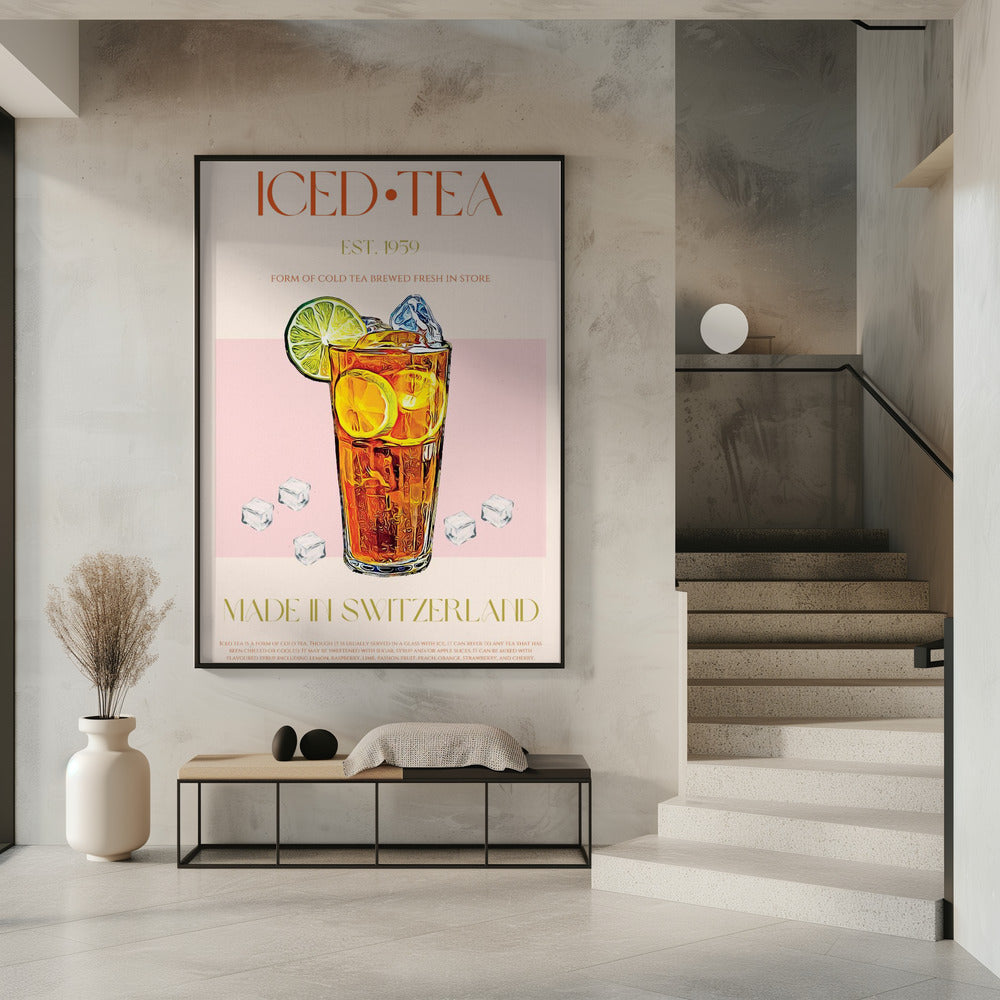 Verfrissend glas ijsthee | Poster