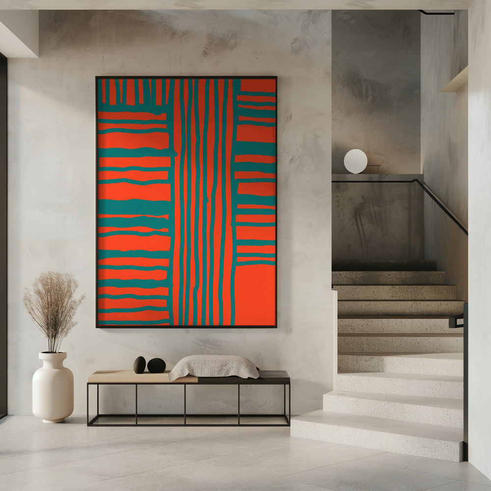 Turquoise &amp; Coral Abstraction 4 | Poster