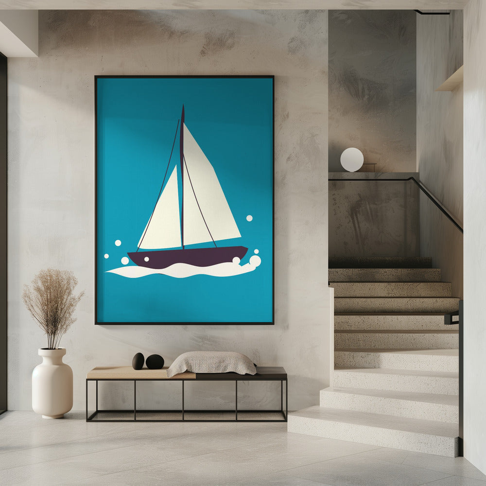 Zeilboot op zee | Poster