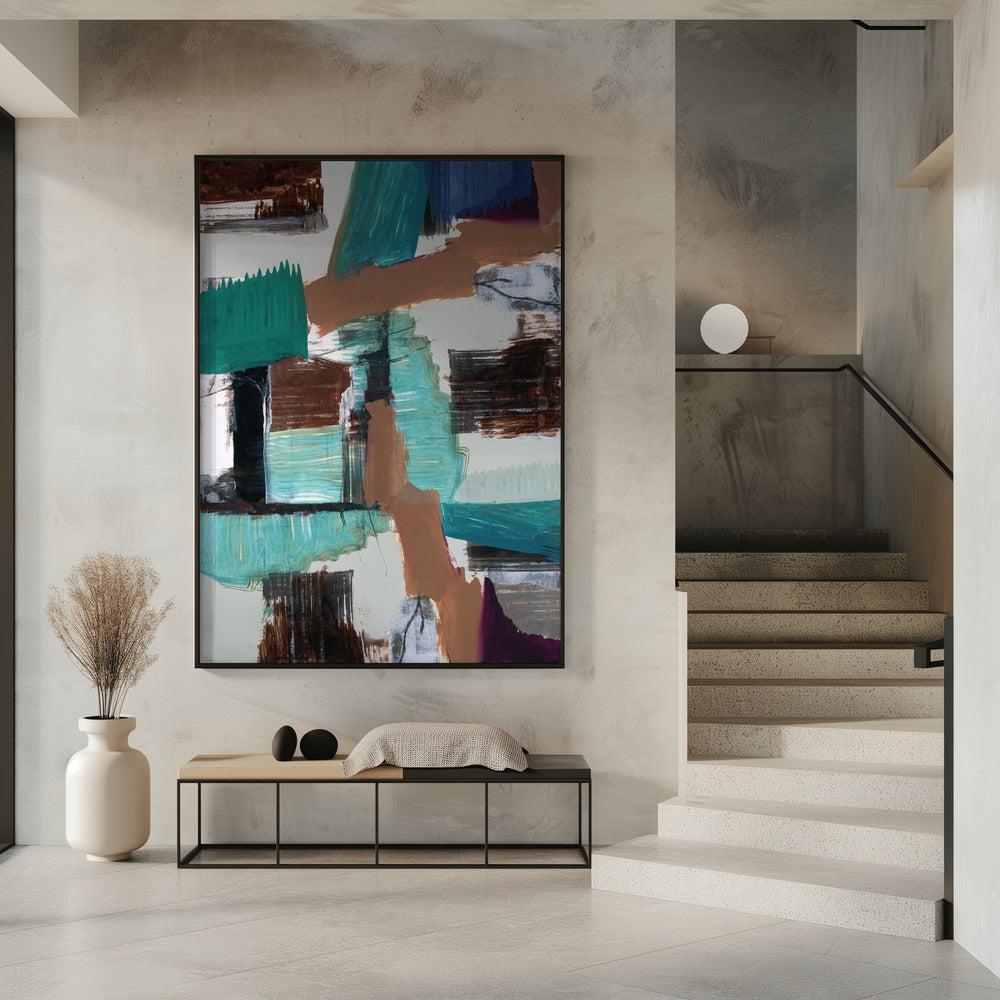 Blauwe Abstract | Poster