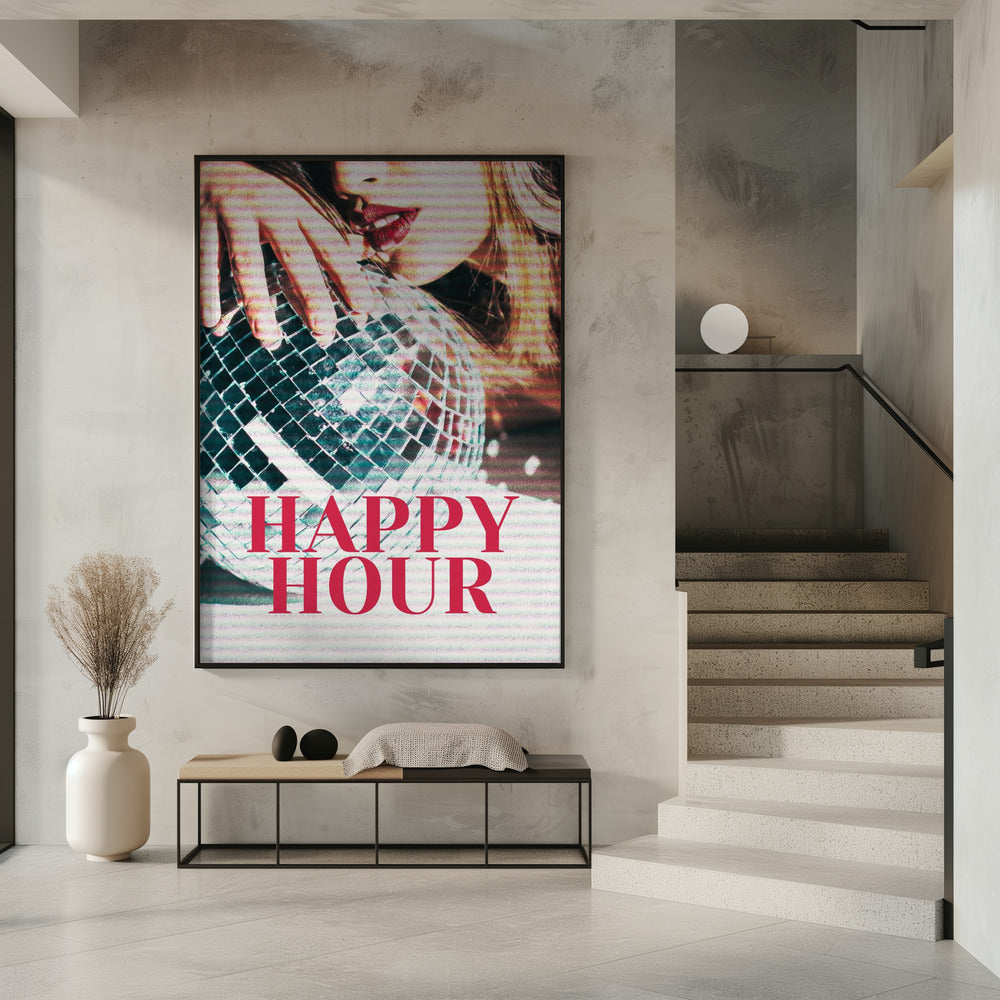 Woman with a Disco Ball | Poster