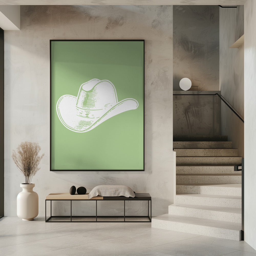 Saliegroene cowboyhoed | Poster