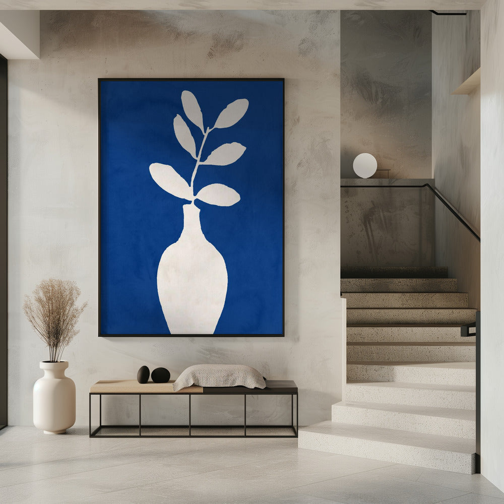 White Vase and Leaves | Poster