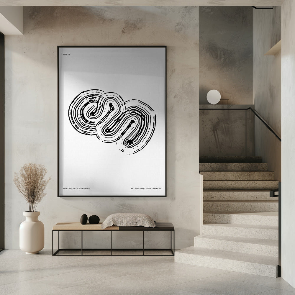 Monochroom Doolhof 17 | Poster