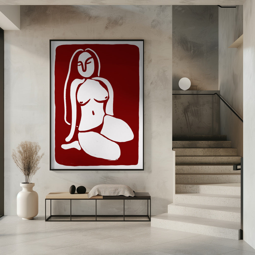 Gestileerd naaktfiguur in zittende houding | Poster