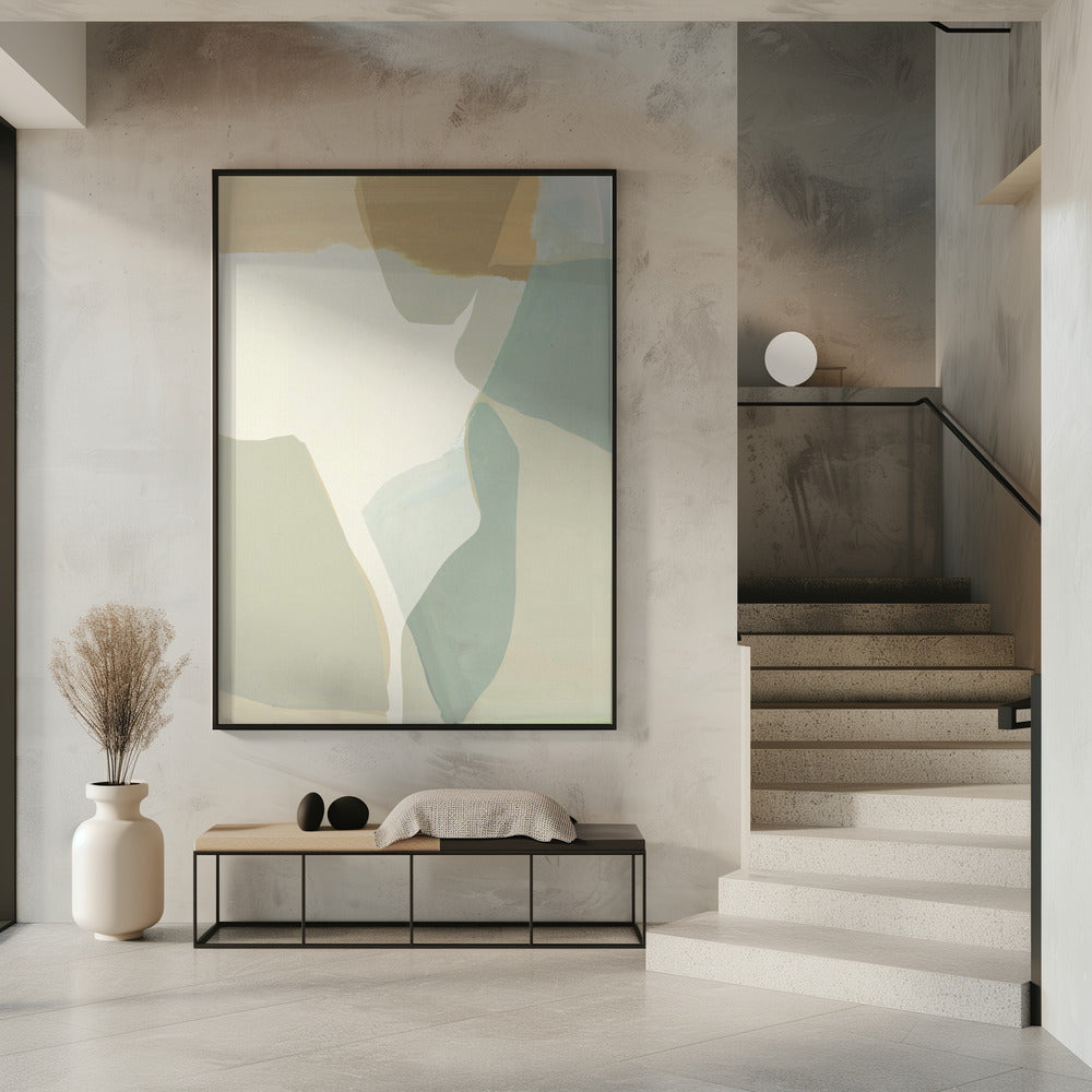 Abstracte vormen in zachte neutrale tinten | Poster