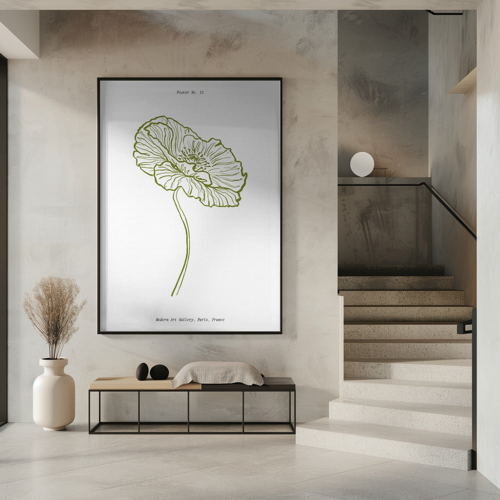 Schets van een bleke klaproos | Poster
