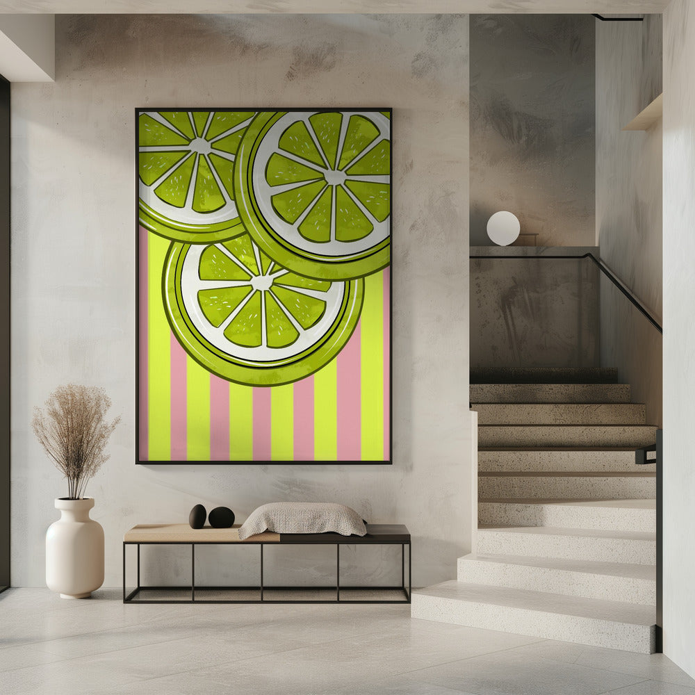 Limoen op roze | Poster