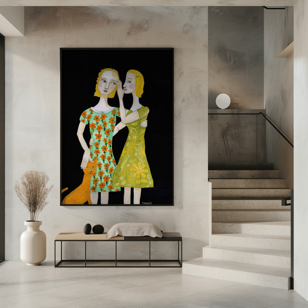 Beste vrienden met hun rode kat | Poster