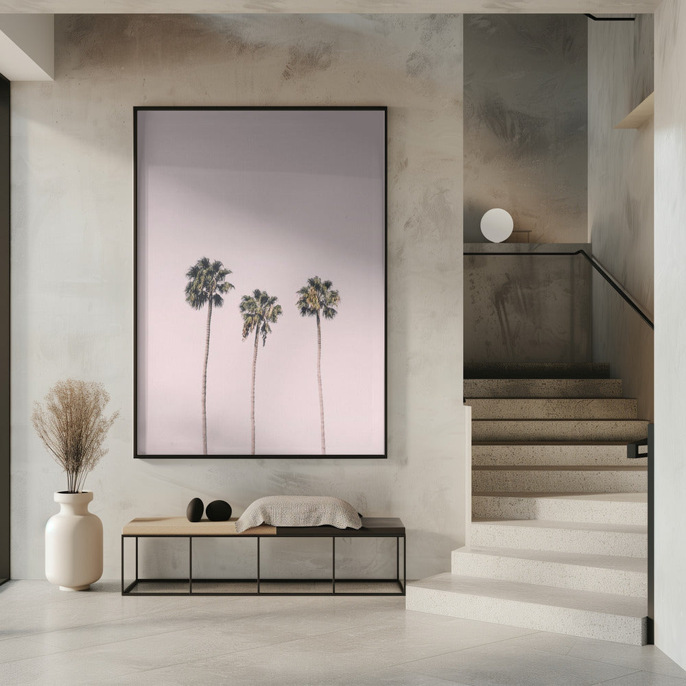 Palmen op roze | Poster