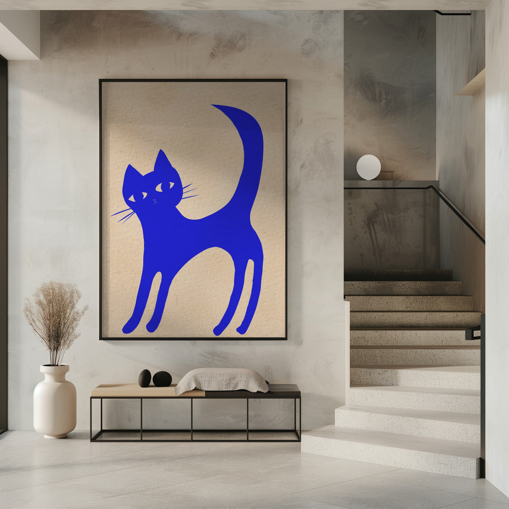 Lichtgevende BLAUWE kat | Poster