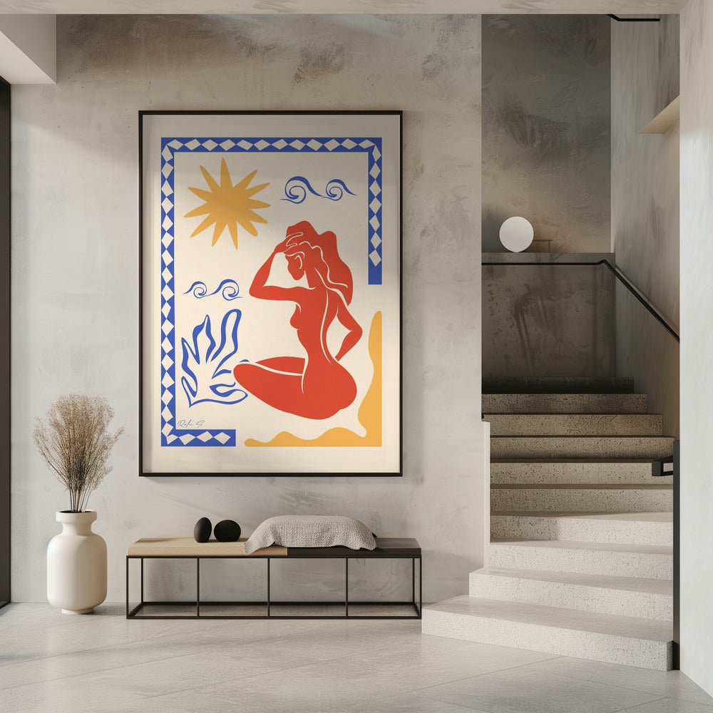 Zonnebaden (Trichromatisch) | Poster