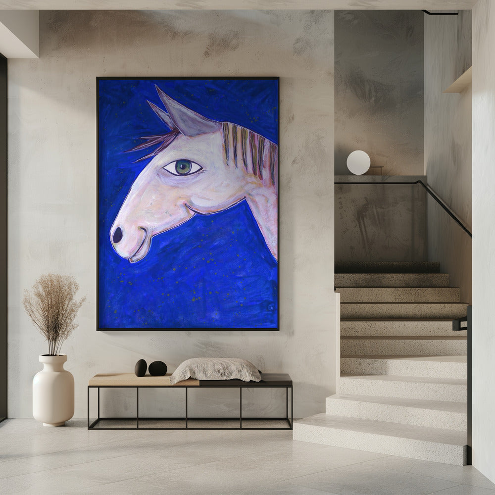 Dromen van paarden lichtgevend blauw | Poster