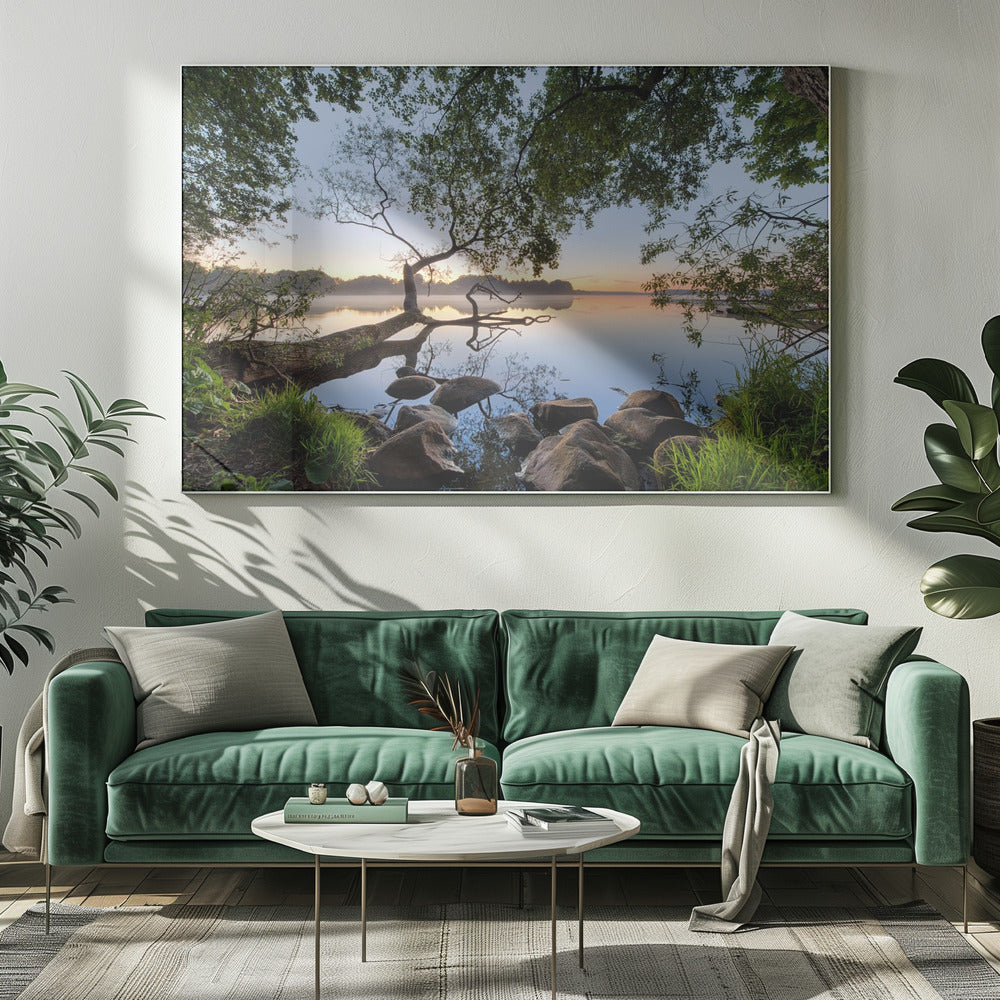 Uitzicht op het meer | Canvas