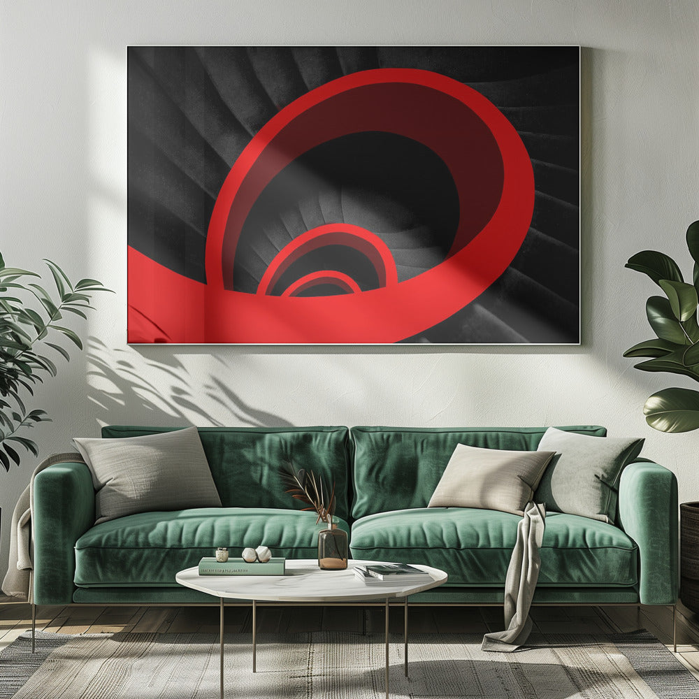 Een rode spiraal | Canvas