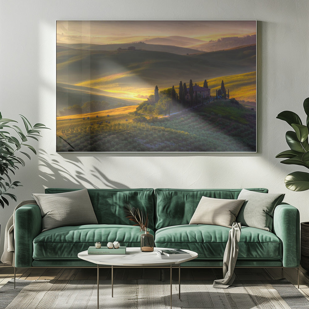 Van groen en goud | Canvas