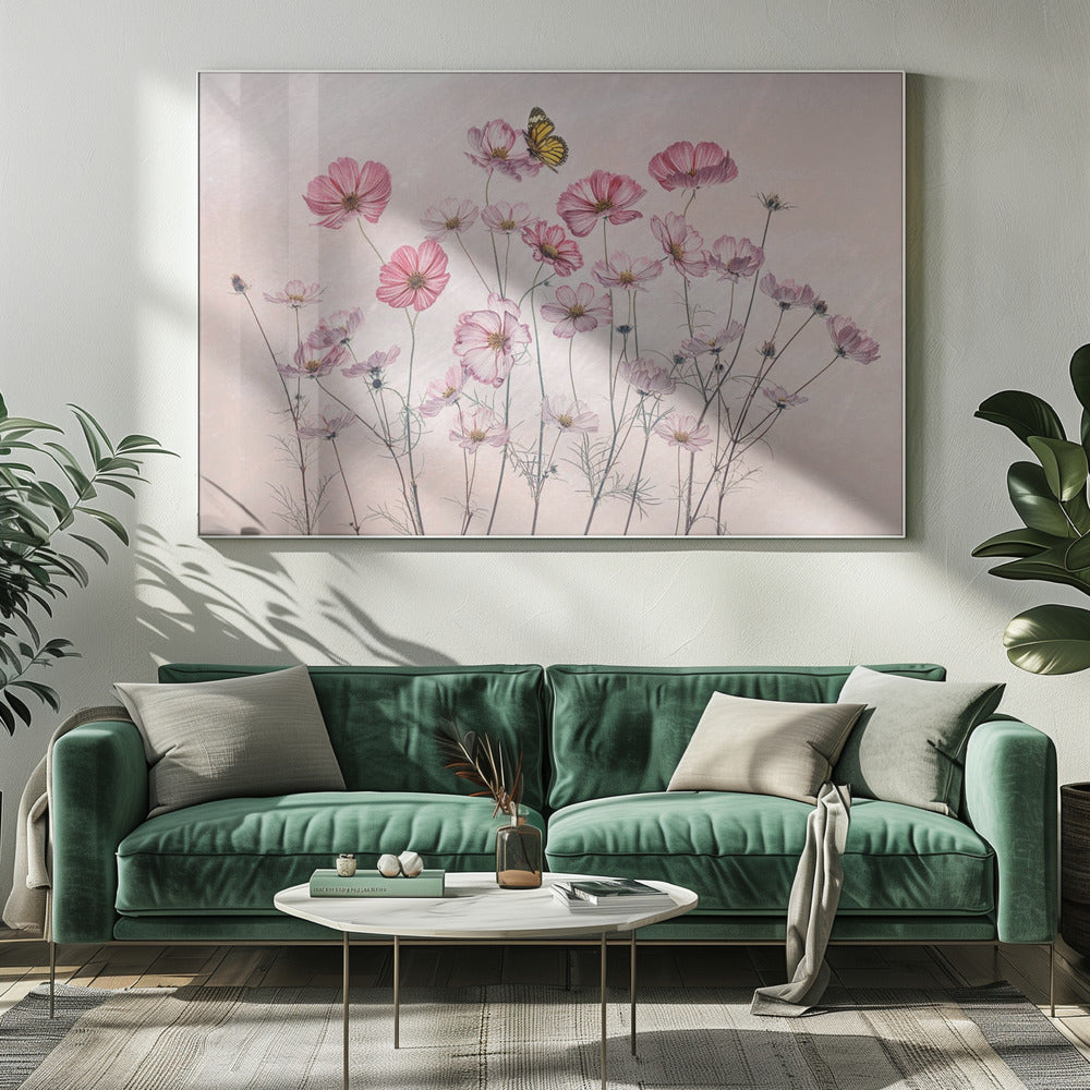 Kosmos en Vlinder | Canvas