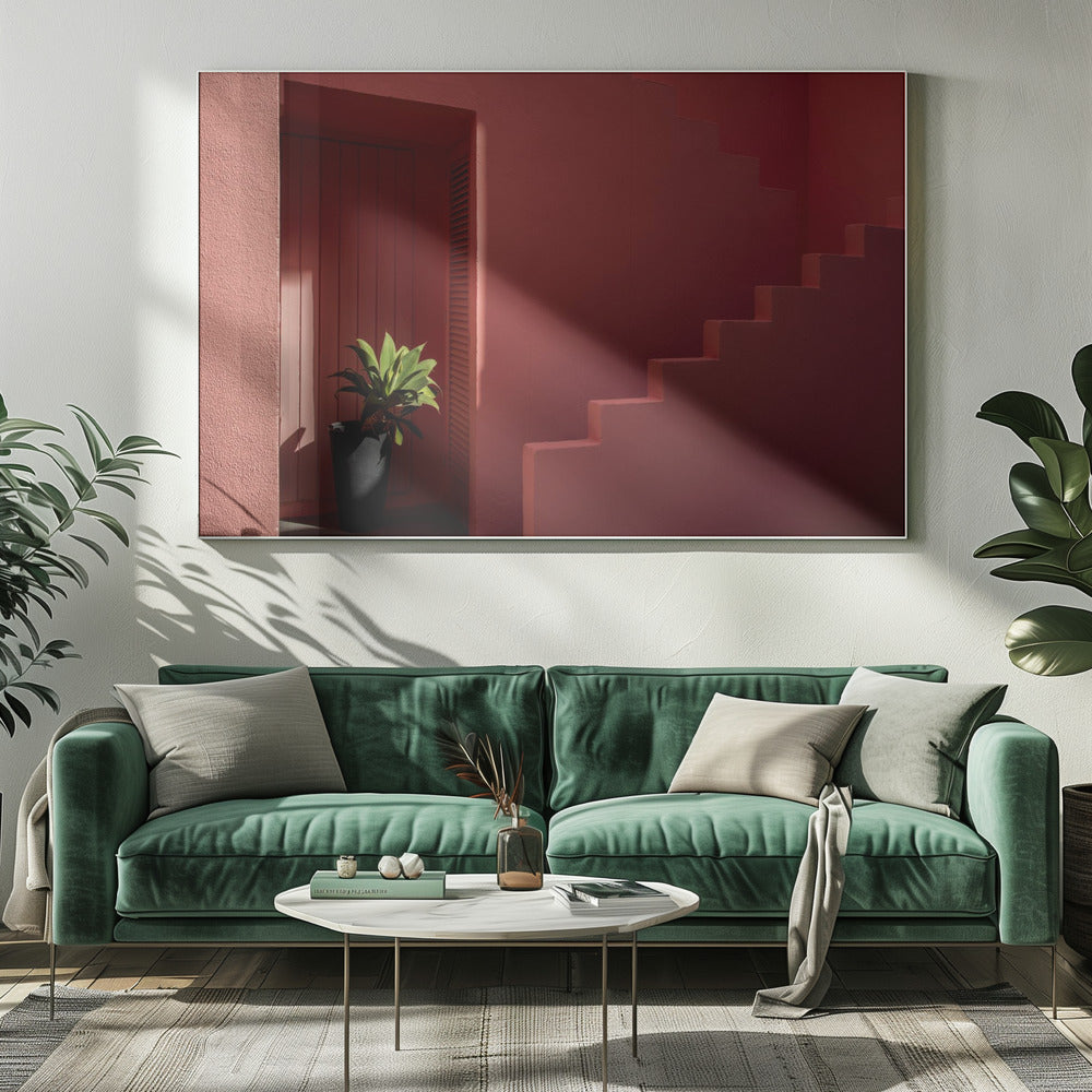 Muurschildering Rood #6 | Canvas