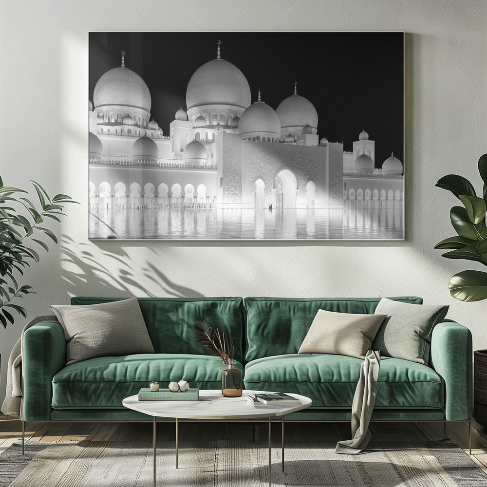 Licht van de Grote Moskee van Abu Dhabi | Canvas