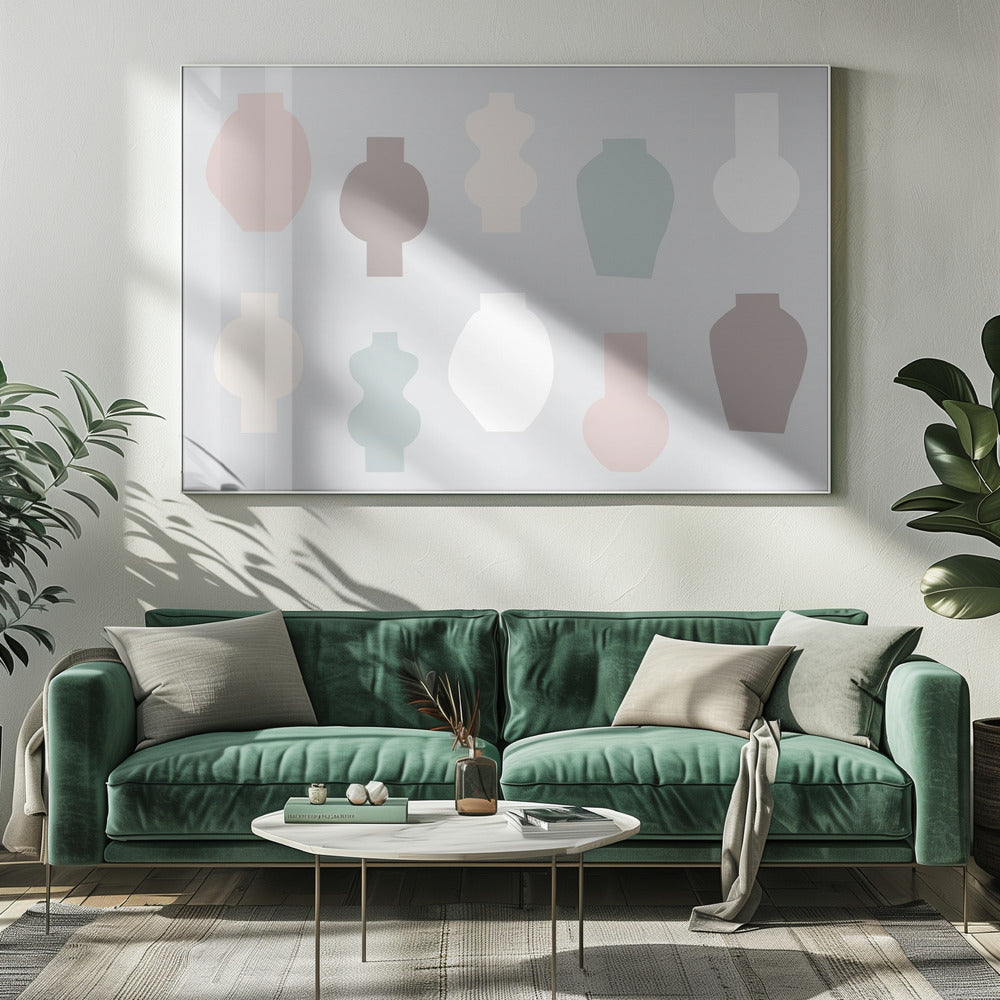Abstracte vazen pastel | Canvas