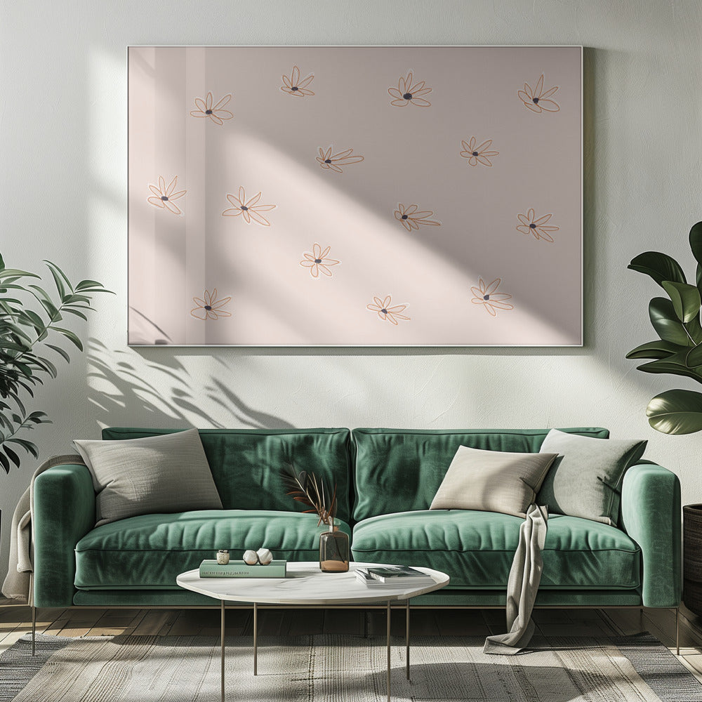Minimalistische madeliefjespatronen | Canvas