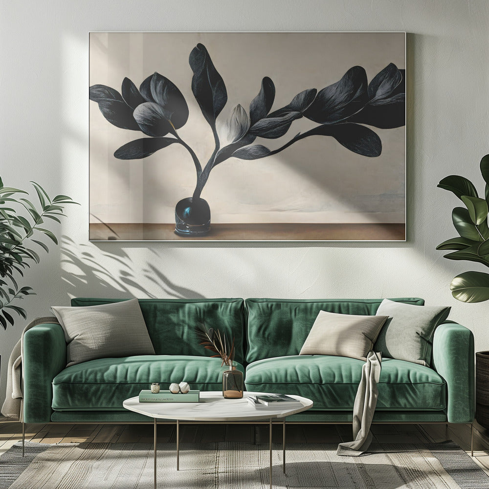 Zwarte Magnolia | Canvas