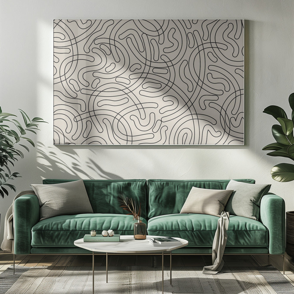 Lusachtige labyrintlijnen | Canvas
